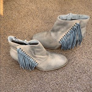 Diba True - Jilly Ann - Beige Leather Fringe Boot